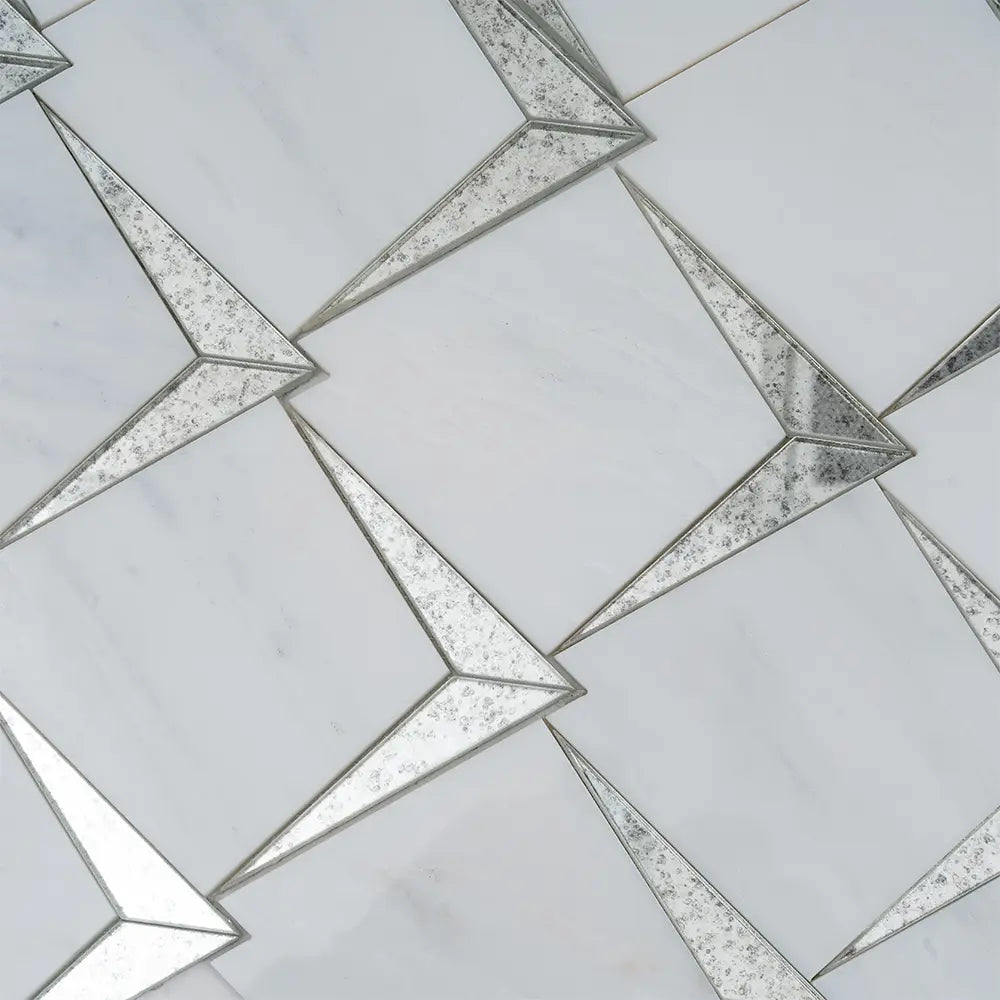Arrowhead Antique Mirror Glass Marble Mosaic Tile | Tile Club
