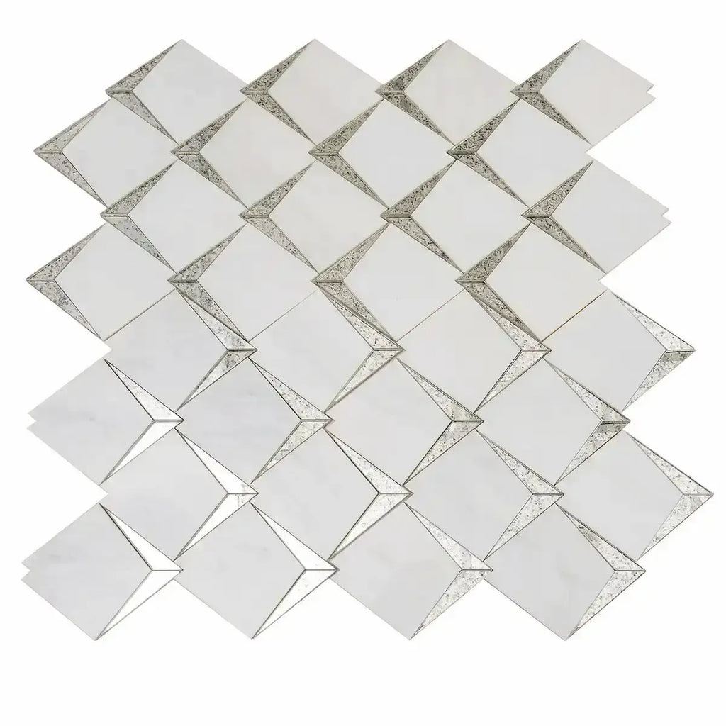 Arrowhead Antique Mirror Glass Marble Mosaic Tile | Tile Club