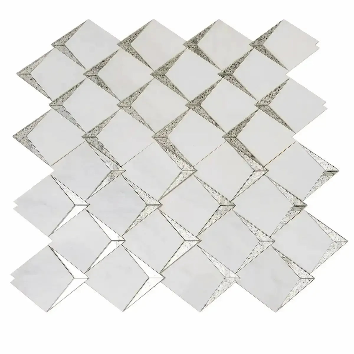 Arrowhead Antique Mirror Glass Marble Mosaic Tile | Tile Club