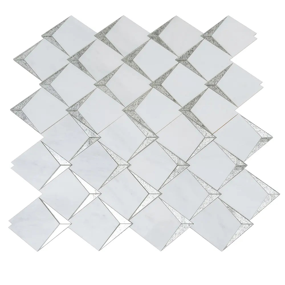 Arrowhead Antique Mirror Glass Marble Mosaic Tile | Tile Club