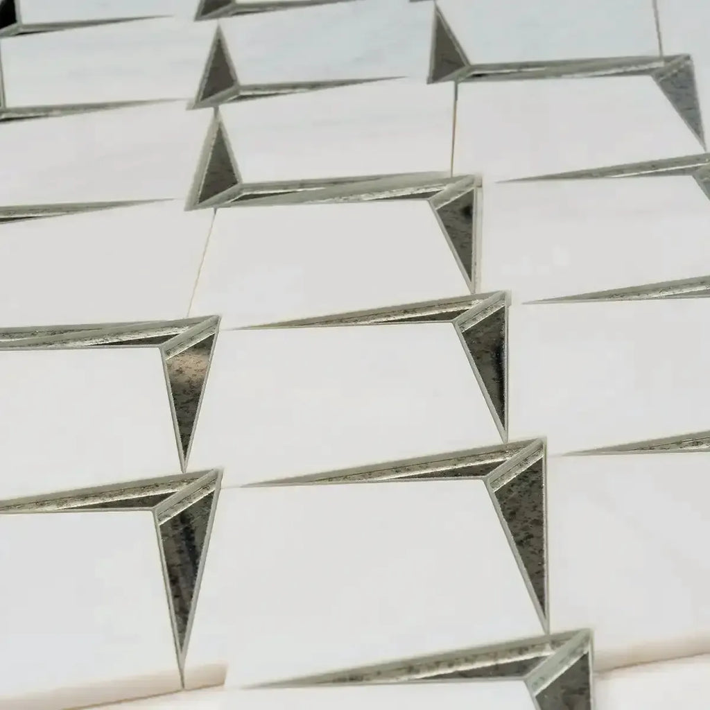 Arrowhead Antique Mirror Glass Marble Mosaic Tile | Tile Club