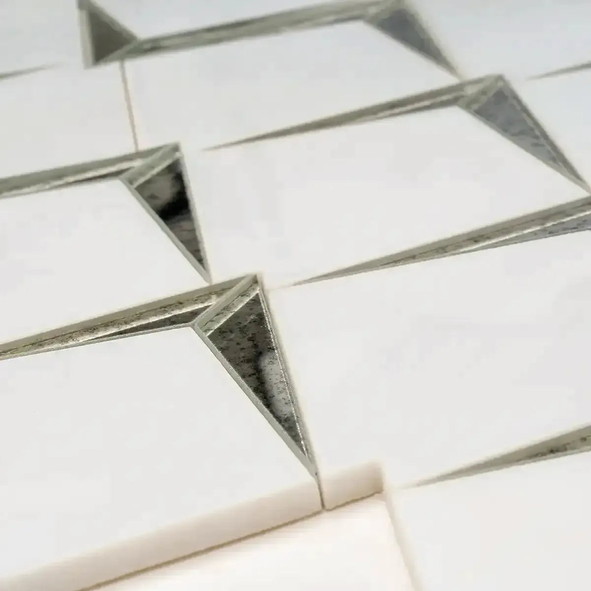 Arrowhead Antique Mirror Glass Marble Mosaic Tile | Tile Club