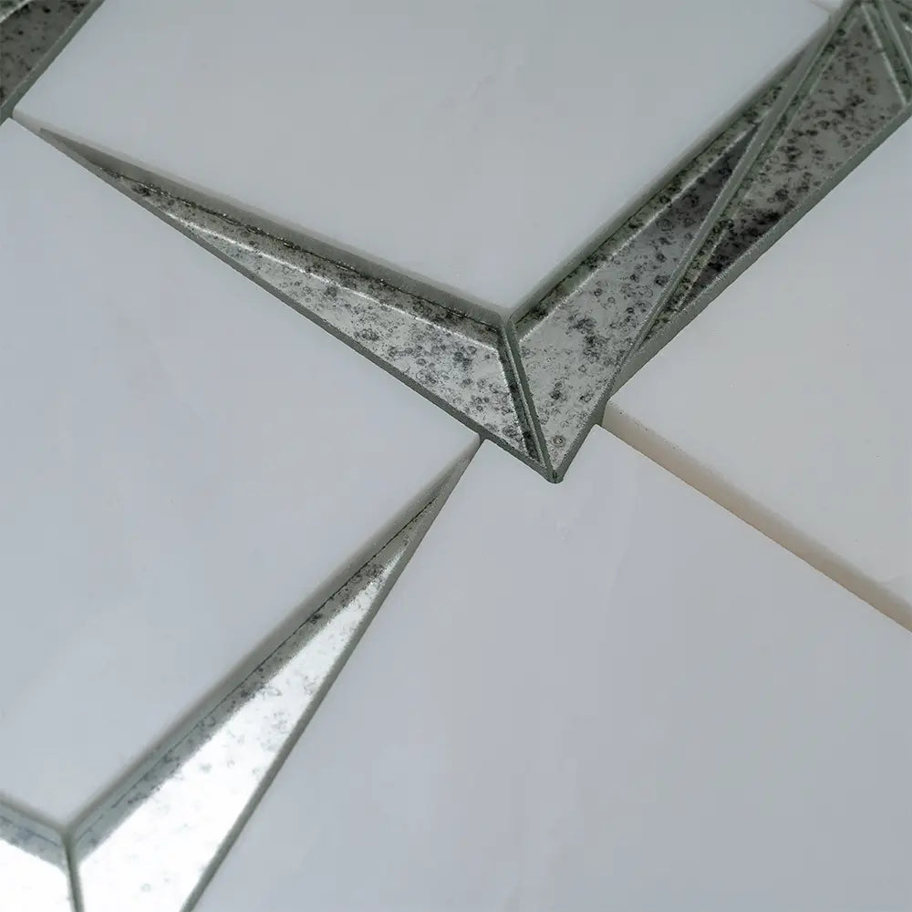 Arrowhead Antique Mirror Glass Marble Mosaic Tile | Tile Club