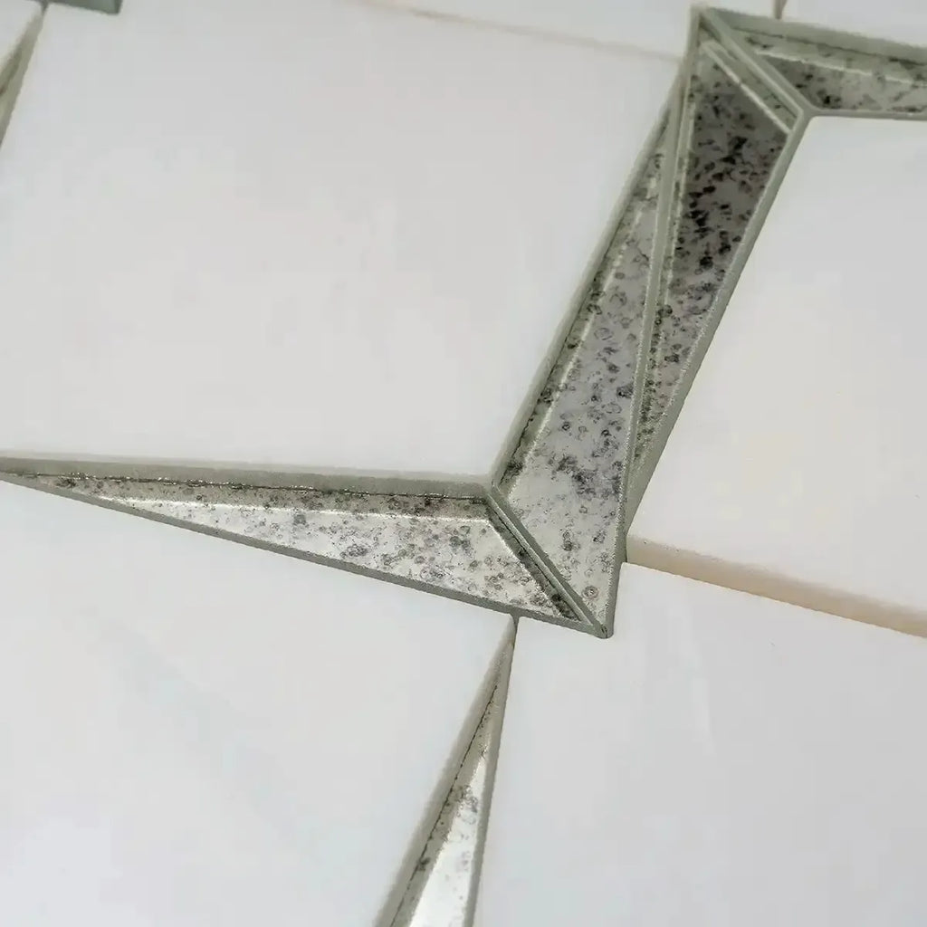 Arrowhead Antique Mirror Glass Marble Mosaic Tile | Tile Club