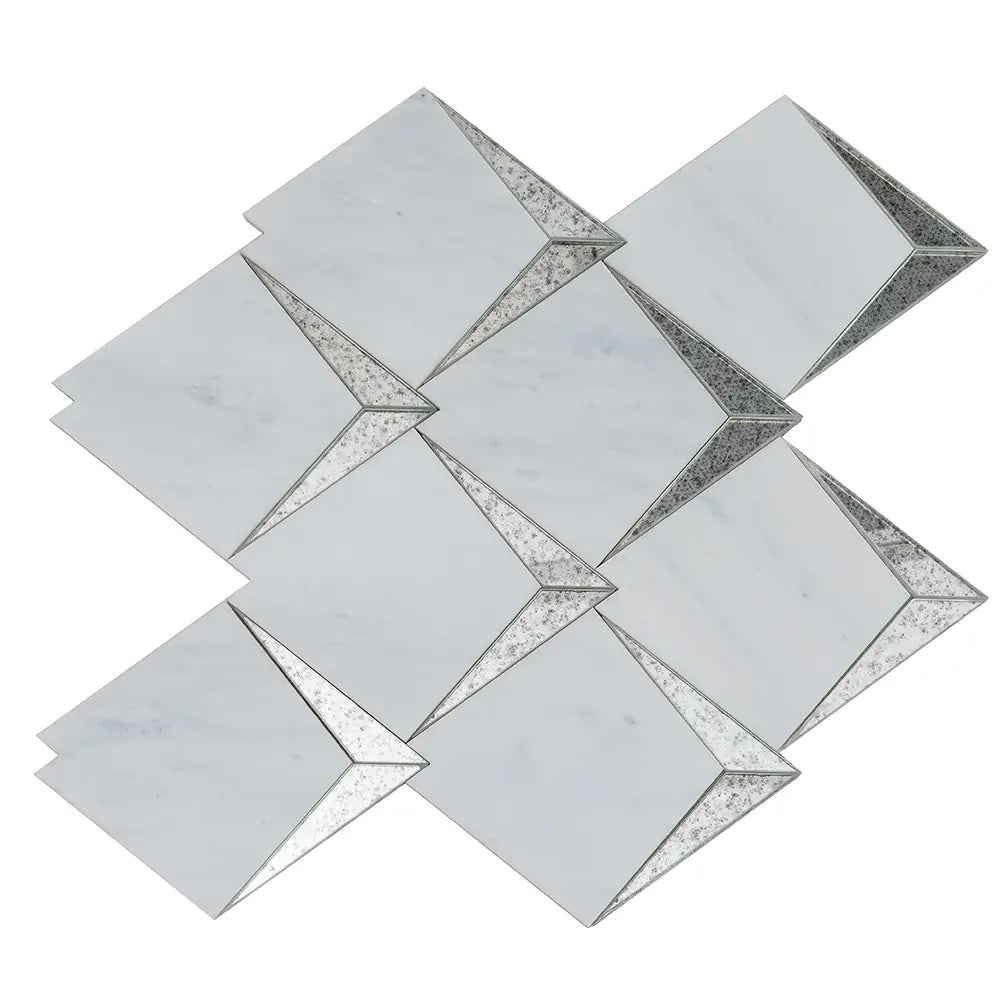 Arrowhead Antique Mirror Glass Marble Mosaic Tile | Tile Club