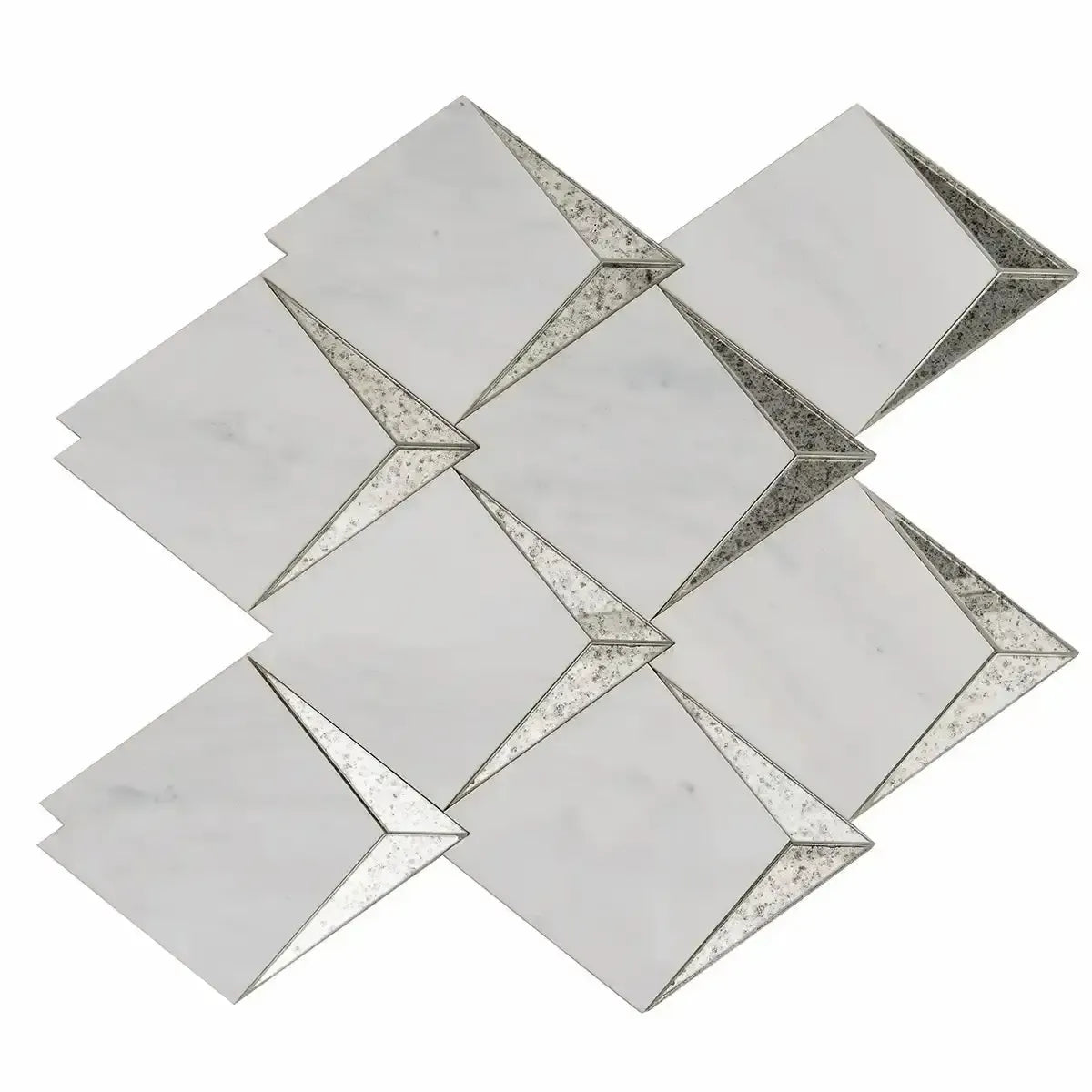 Arrowhead Antique Mirror Glass Marble Mosaic Tile | Tile Club