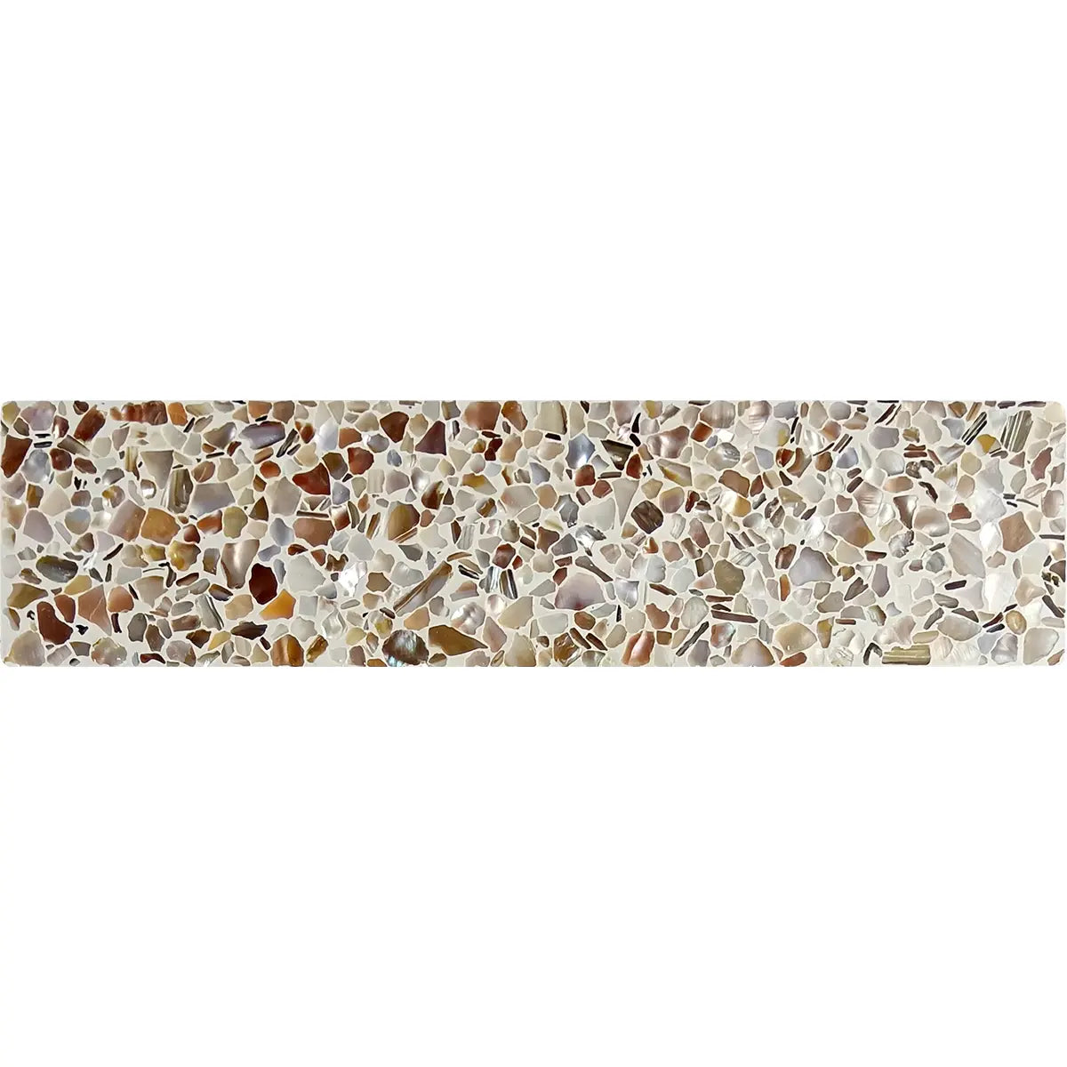Corazza White Sand Shell and Terrazzo Subway Tile