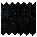 Azra Nero Black Herringbone Porcelain Mosaic Tile