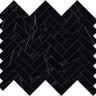 Azra Nero Black Herringbone Porcelain Mosaic Tile
