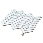 Azra Statuario Smoke Herringbone Porcelain Mosaic Tile | Tile Club