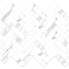 Azra Statuario Smoke Herringbone Porcelain Mosaic Tile | Tile Club