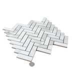 Azra Statuario Coffee Herringbone Porcelain Mosaic Tile | Tile Club
