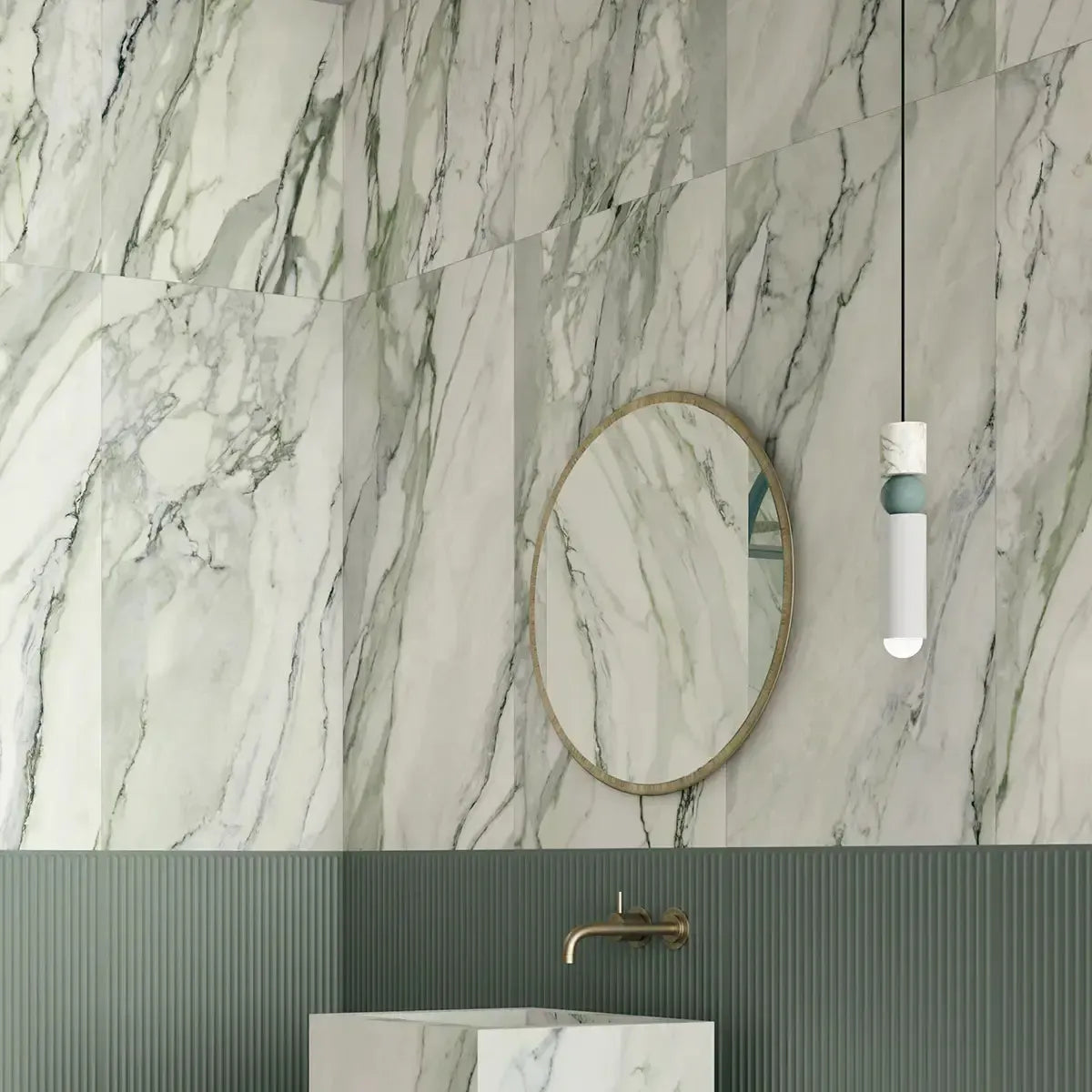 Emporio Arabescato Green Matte Porcelain Tile 24x48 | Tile Club
