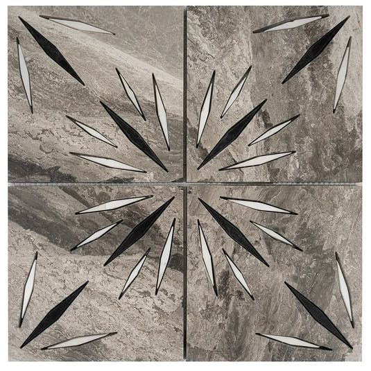 Grey Sparkle Waterjet Marble Mosaic Tile