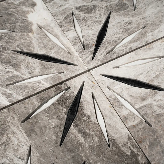 Grey Sparkle Waterjet Marble Mosaic Tile