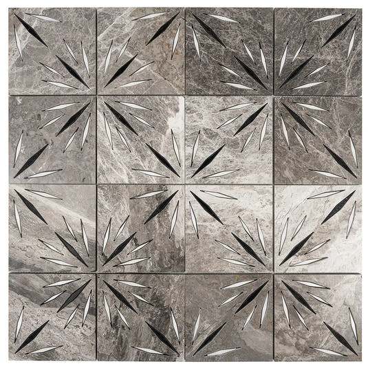 Grey Sparkle Waterjet Marble Mosaic Tile