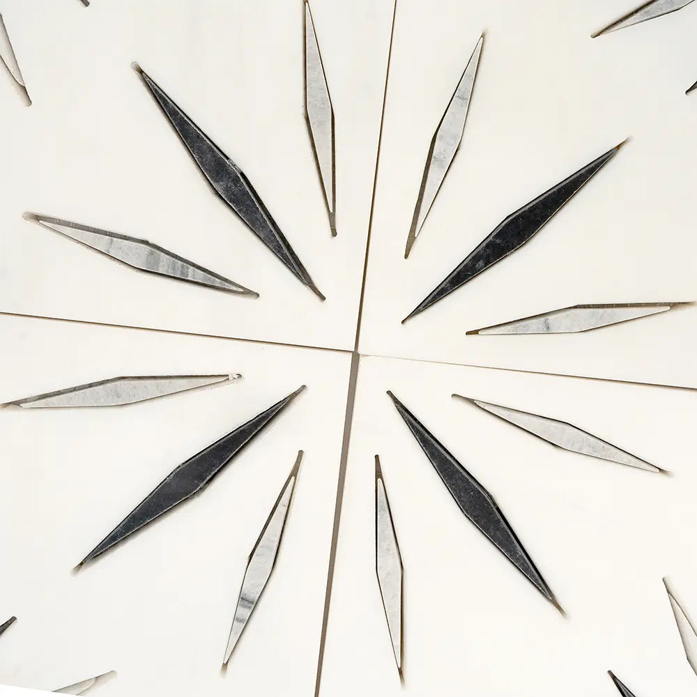 White Sparkle Waterjet Marble Mosaic Tile | Tile Club