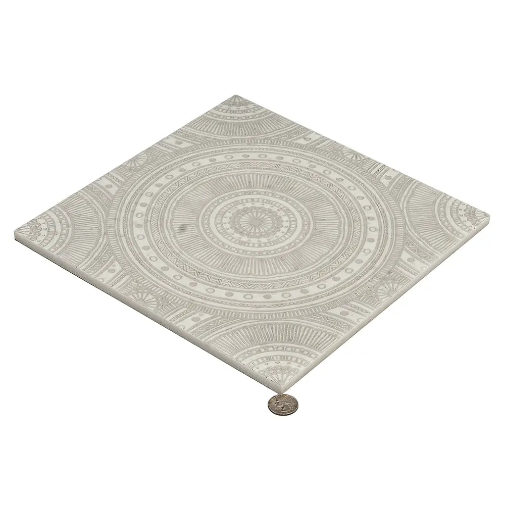 Antique Circles Etched Marble Tile | Tile Club