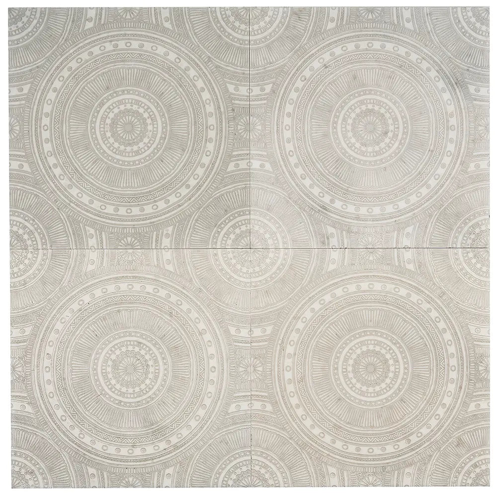 Antique Circles Etched Marble Tile | Tile Club