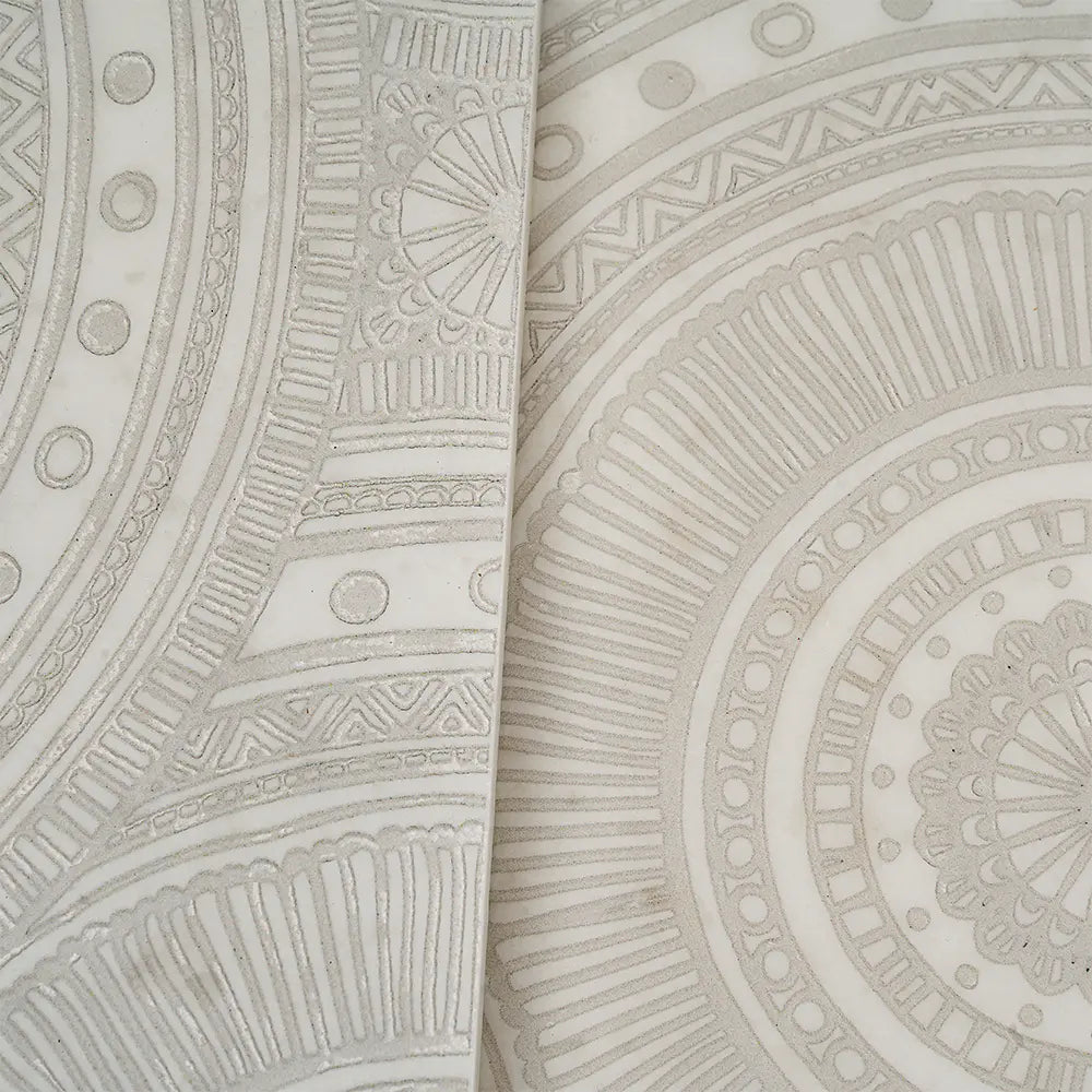 Antique Circles Etched Marble Tile | Tile Club