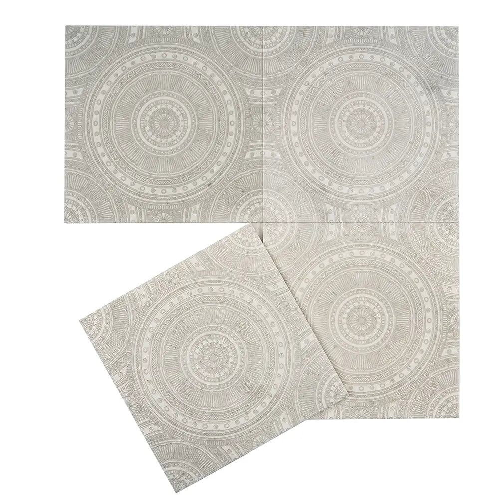 Antique Circles Etched Marble Tile | Tile Club