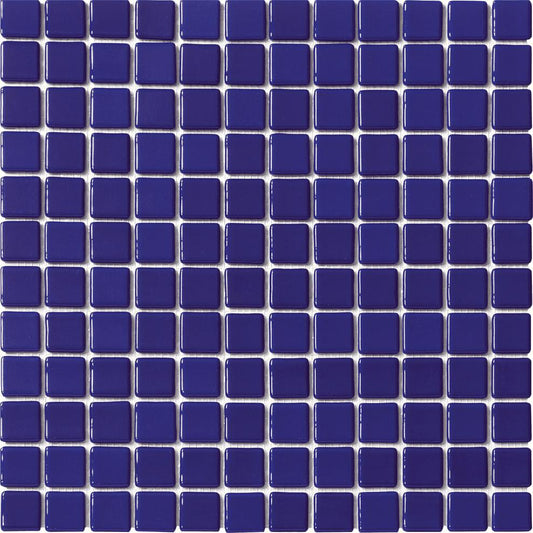 Solid Dark Blue Glass Mosaic Tile