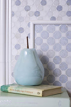 Azul Cielo Octagon and Thassos Dot Marble Mosaic Tile 2