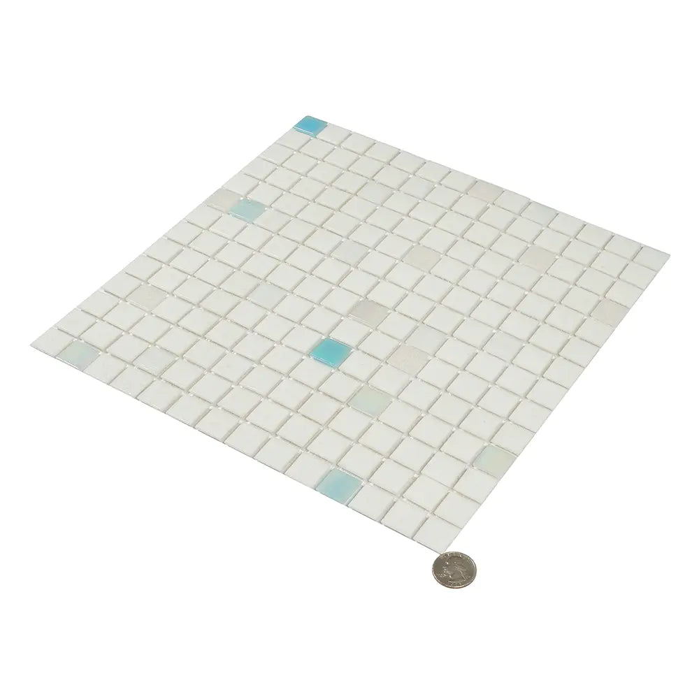 Snowfall Squares Glass Pool Tile | Tile Club