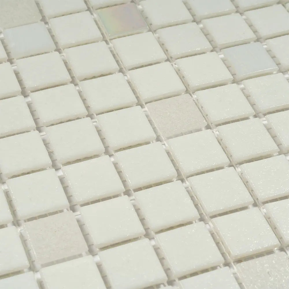 Snowfall Squares Glass Pool Tile | Tile Club