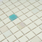 Snowfall Squares Glass Pool Tile | Tile Club