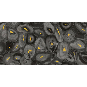 Preciosa Black Geode and Gold Porcelain Tile Sample | Tile Club