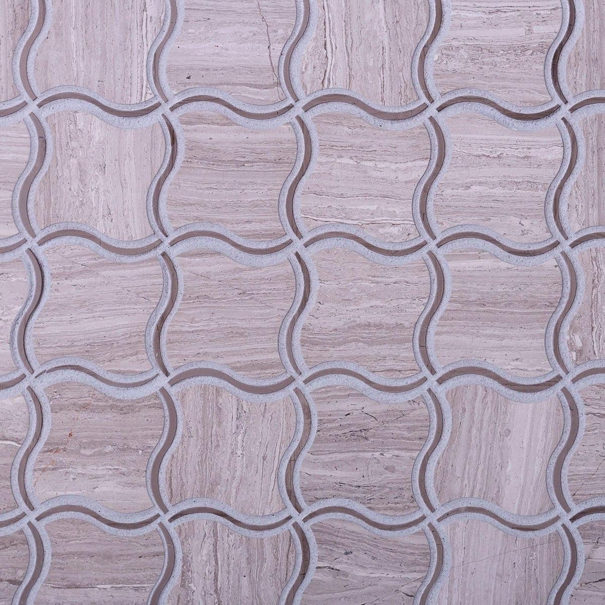 Allure Wooden Beige Marble Mosaic Tile