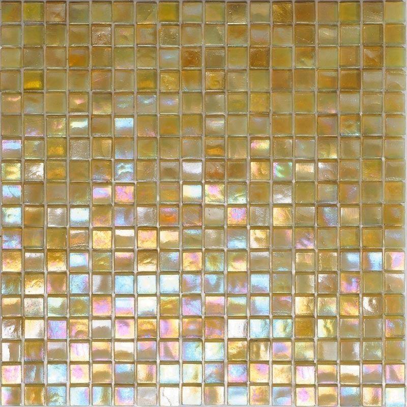 Amber Pearlescent Squares Glass Tile