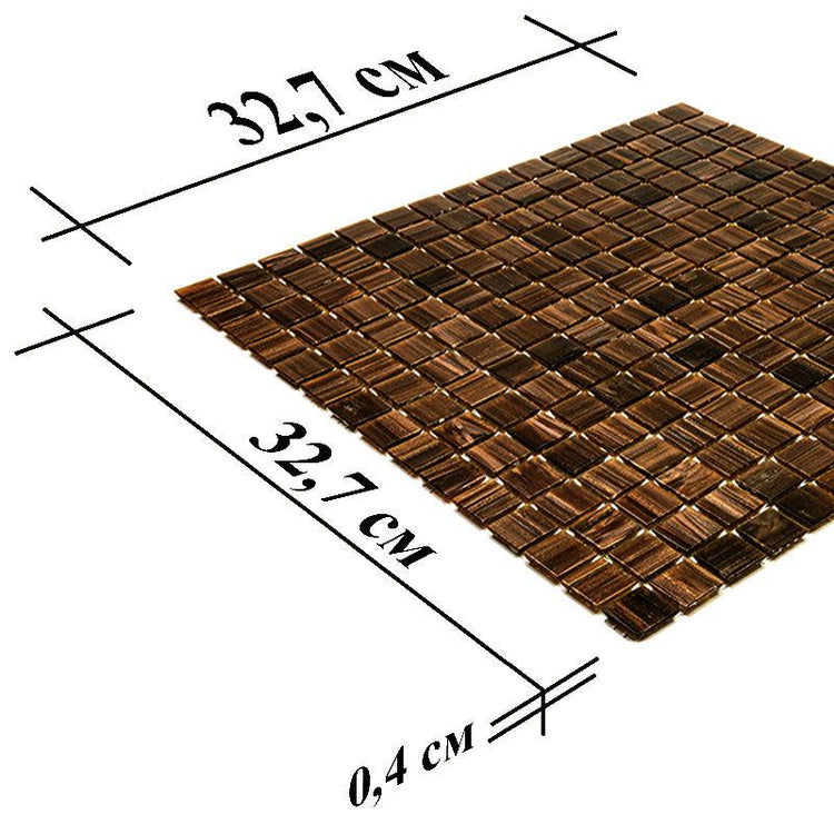 Amber Shimmer Mixed Squares Glass Pool Tile | Tile Club