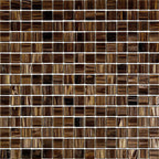 Amber Shimmer Mixed Squares Glass Pool Tile