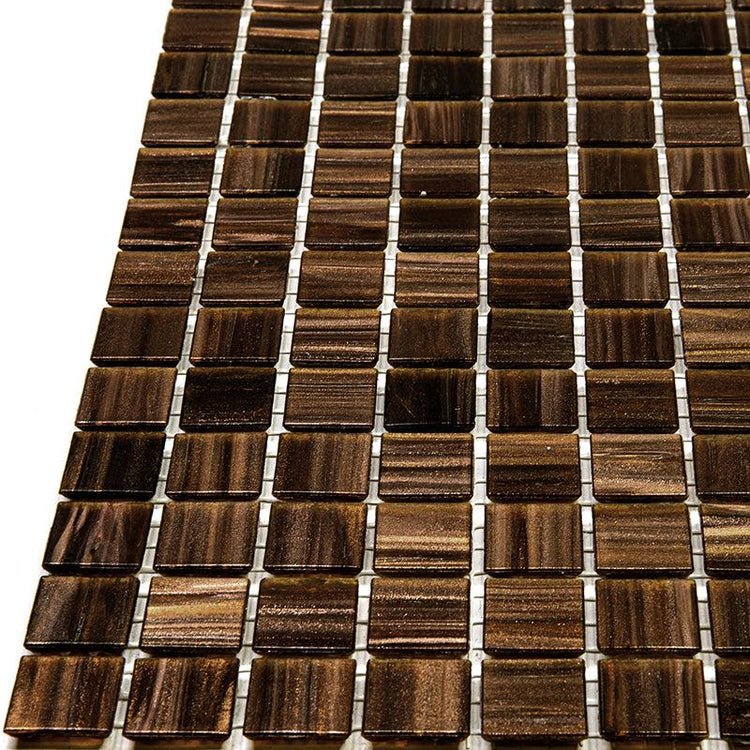 Amber Shimmer Mixed Squares Glass Pool Tile | Tile Club