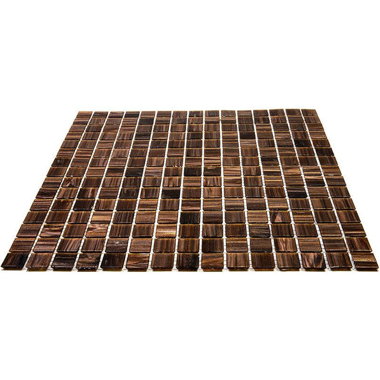 Amber Shimmer Mixed Squares Glass Pool Tile | Tile Club