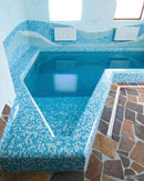 Aquarium Blue Mixed Squares Glass Tiled Pool