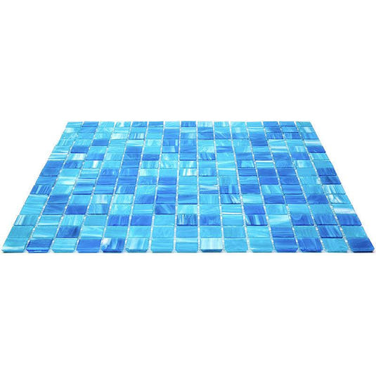 Aquarium Blue Mixed Squares Glass Tile | Tile Club
