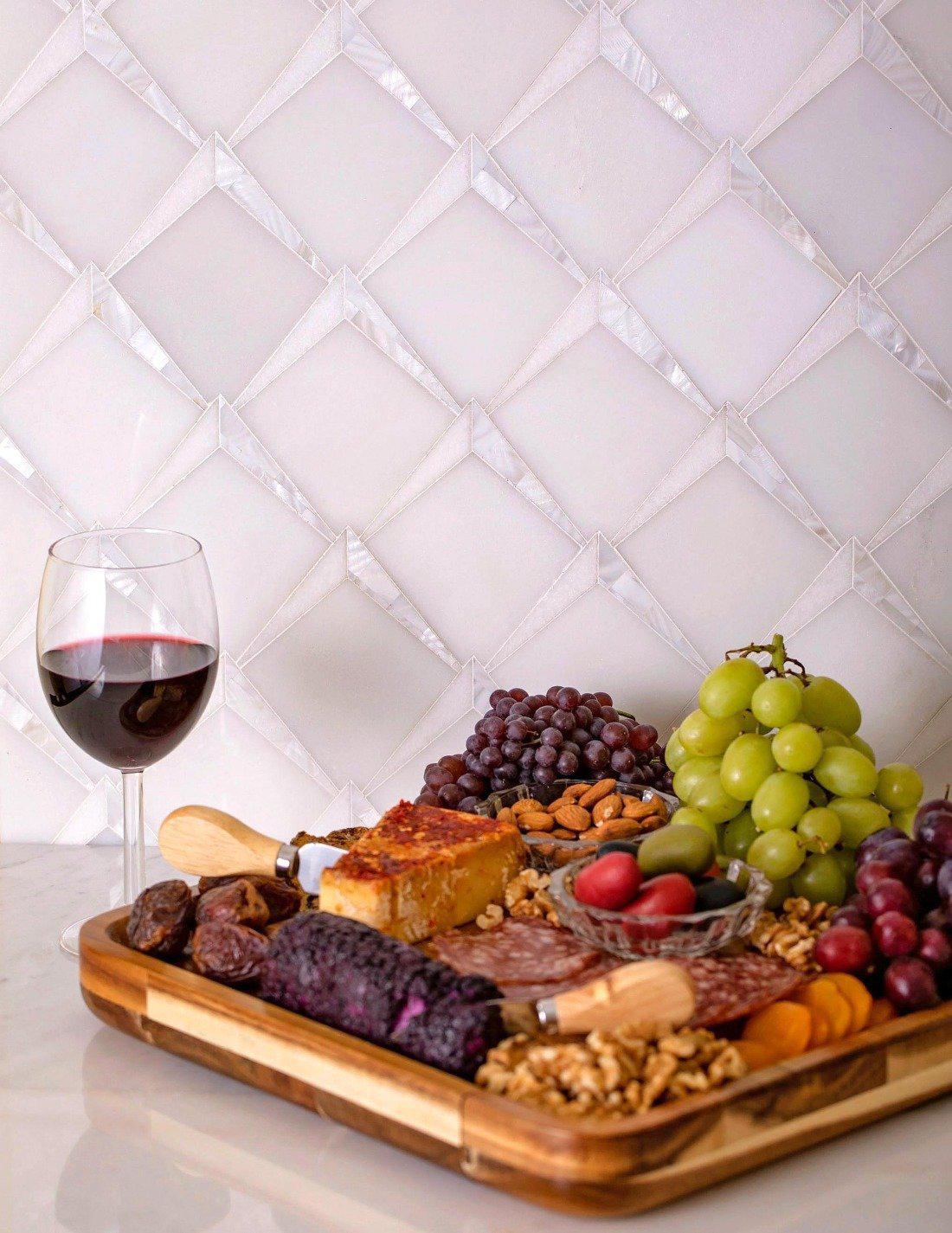 White Arrowhead Mosaic Tile