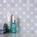 Azul Cielo Octagon and Thassos Dot Marble Mosaic Tile