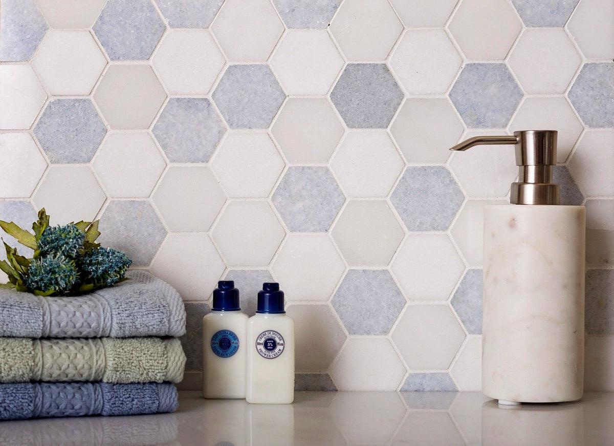 2 inch hexagon marble tile