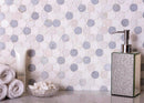 Azul Cielo Thassos And Paper White Penny Rounds Marble Mosaic Tile Polished | 11.2" x 11.5" Mosaic Tile