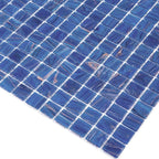 Azure Blue with Gold Swirls Mixed Squares Glass Pool Tile | Tile Club