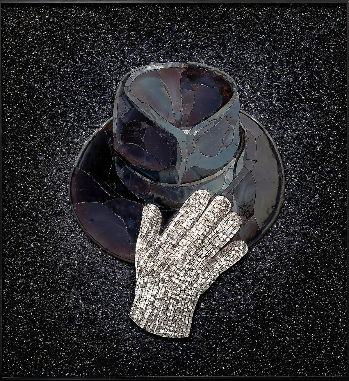 Pop Icon Hat and Glove Tiled Mosaic Mural