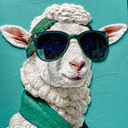 Stylish Sheep Tiled Mosaic Mural