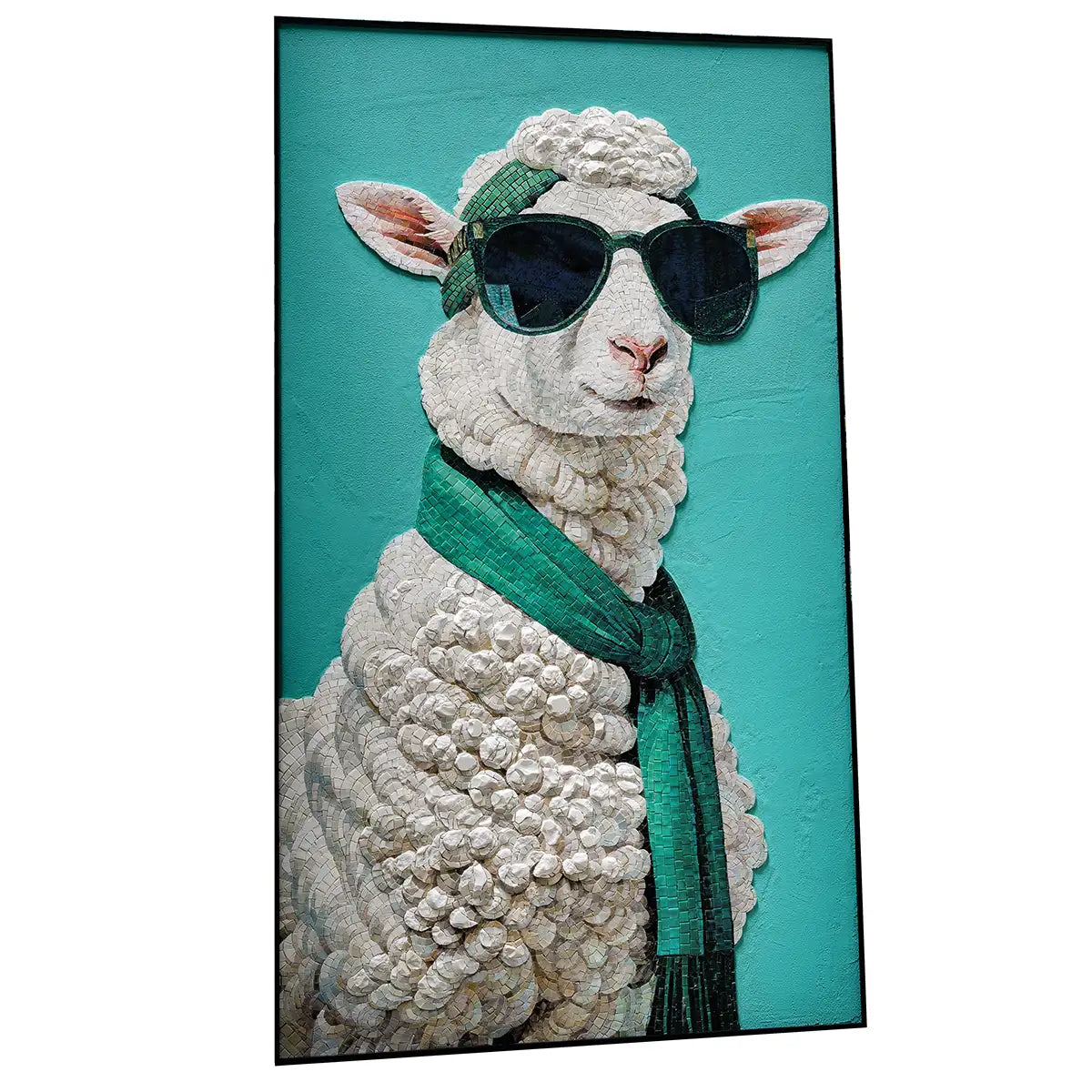 Stylish Sheep Tiled Mosaic Mural