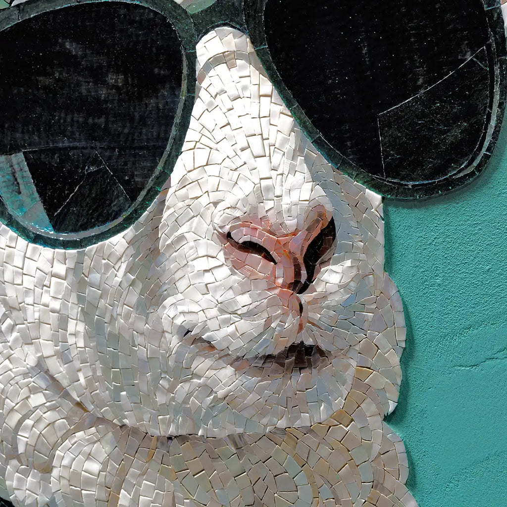 Stylish Sheep Tiled Mosaic Mural