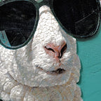 Stylish Sheep Tiled Mosaic Mural