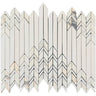 Calacatta Monet Neutral Fletching Marble Mosaic Tile